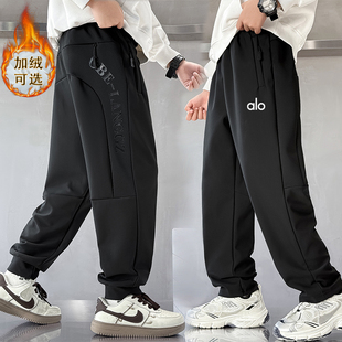 男女童加绒加厚宽松束脚外穿长裤 新款 春秋冬季 奥莱ALO儿童运动裤
