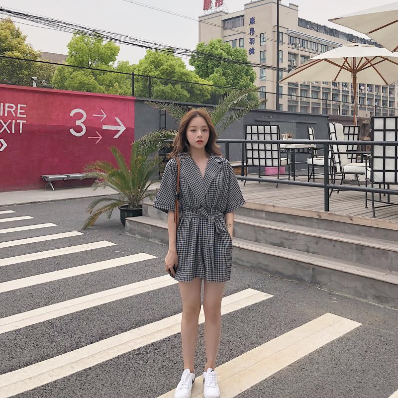 »¨ÀõÊóС½ãͬ¿îÁ¬Ò¿ãÅ®ÏÄ2018п°æÊÕÑüÏÔÊݶ̿ãÎ÷×°Áì¸ñ×Ó