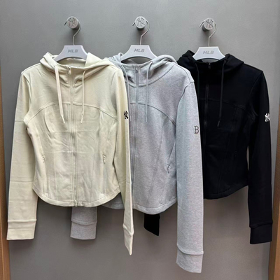 MLB女款25款外套NY小标刺绣修身连帽加绒卫衣运动夹克 3FTRB0456