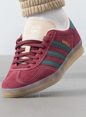 阿迪达斯adidas三叶草T头鞋25春GAZELLE INDOOR男女德训鞋JH5403