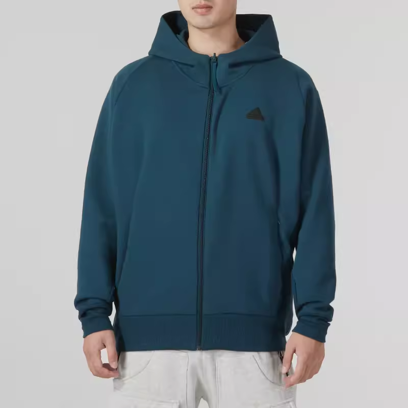 阿迪达斯外套男春秋针织透气防风运动连帽休闲保暖夹克衫IN5087