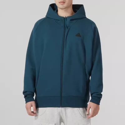 阿迪达斯外套男春秋针织透气防风运动连帽休闲保暖夹克衫IN5087