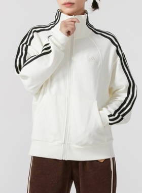 阿迪达斯外套女秋季针织立领防风训练运动夹克 JN0760 JN0759