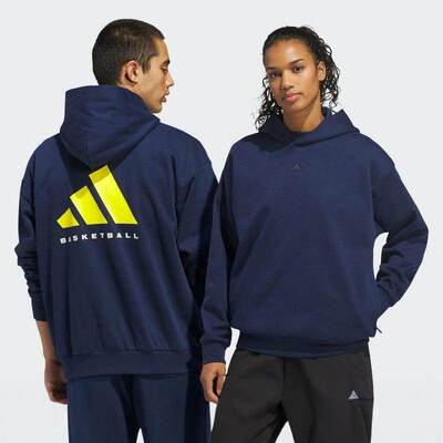 阿迪达斯男女装2026春季新款运动篮球风长袖套头卫衣上衣KB7550