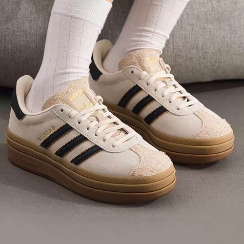 阿迪达斯三叶草 GAZELLE BOLD 经典厚底运动板鞋JS3892 JS3893