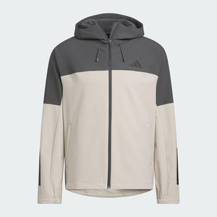 阿迪达斯Adidas25秋V SFT SHELL JK2男女连帽拼接宽松外套KF5231