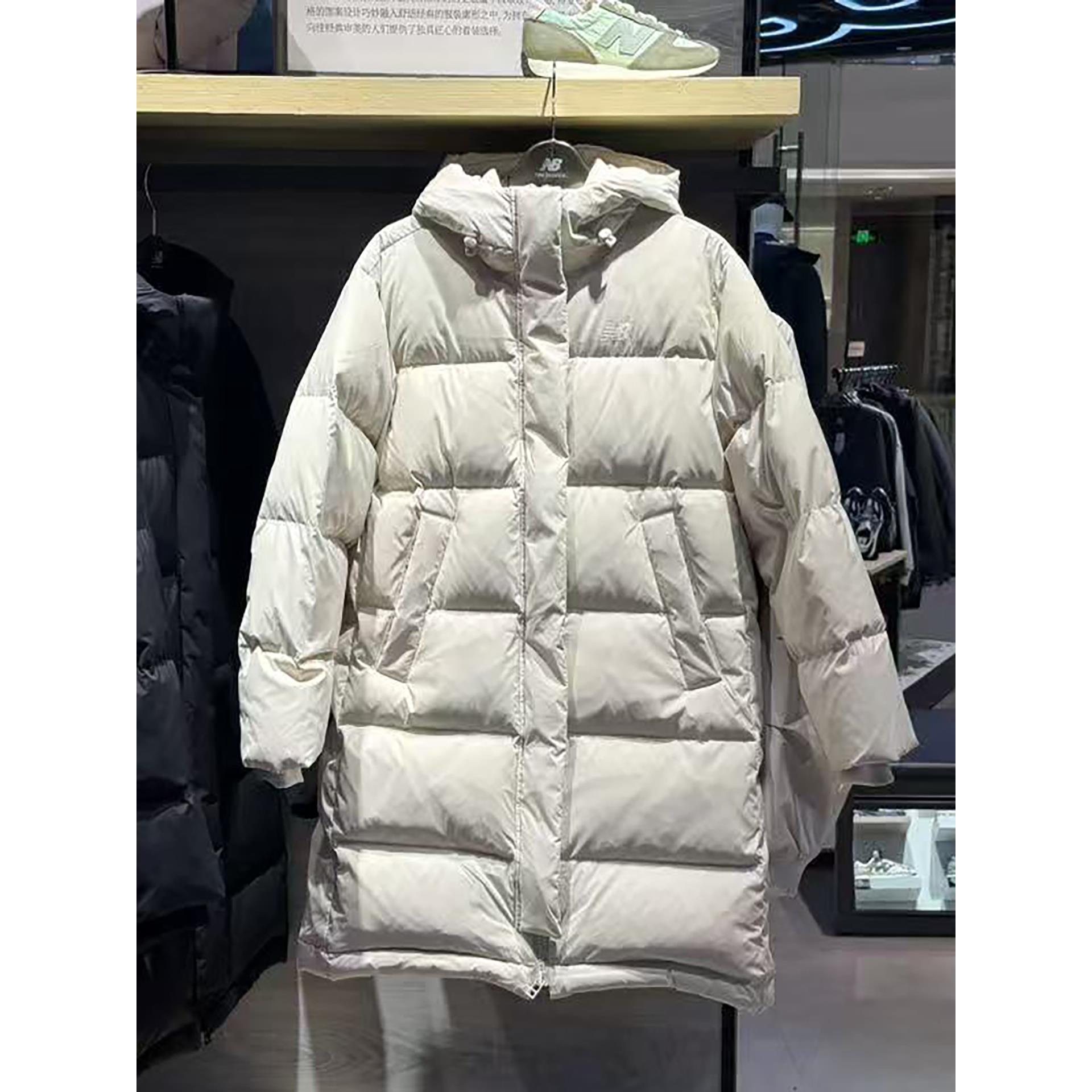New Balance NB女子连帽保暖羽绒服25冬过膝盖宽松外套 AWJ54324
