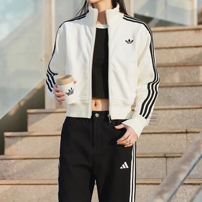 阿迪达斯三叶草牛仔夹克女FIREBIRD三条纹梭织外套KD2892 KD2913