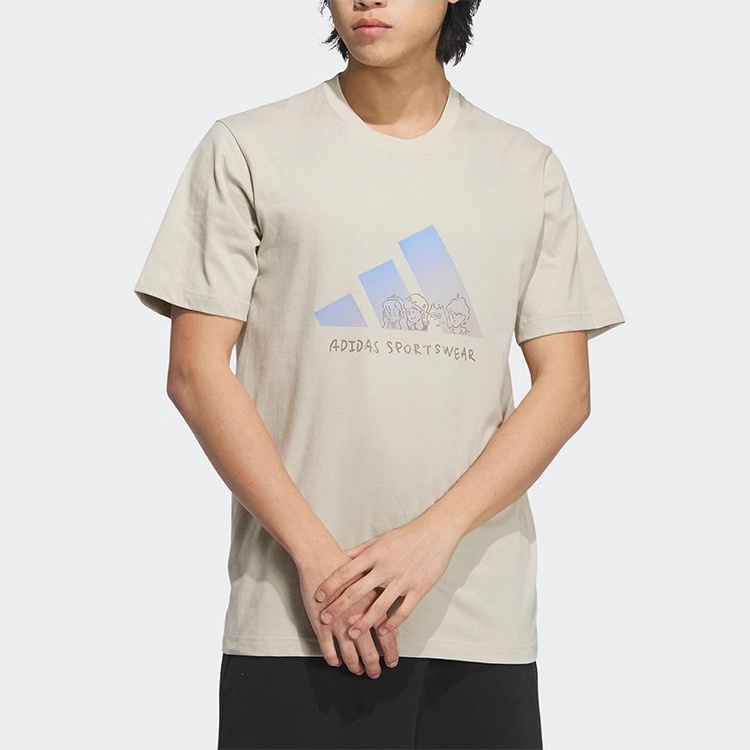 阿迪达斯Adidas夏款男子训练短袖圆领T恤JP4585 JP4584 JP4586