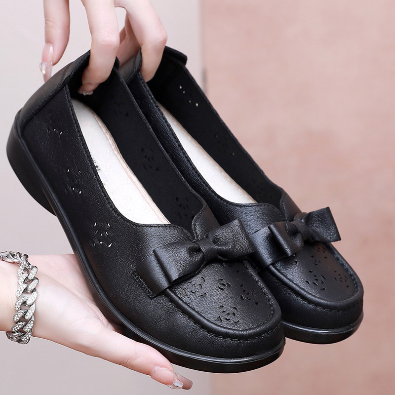 老北京布鞋女网鞋平底单鞋中老年舒适妈妈鞋夏季新款女鞋子洞洞鞋