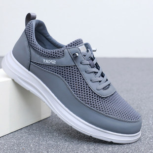 夏季老北京布鞋男网鞋透气网面休闲鞋一脚蹬爸爸鞋舒适轻便运动鞋