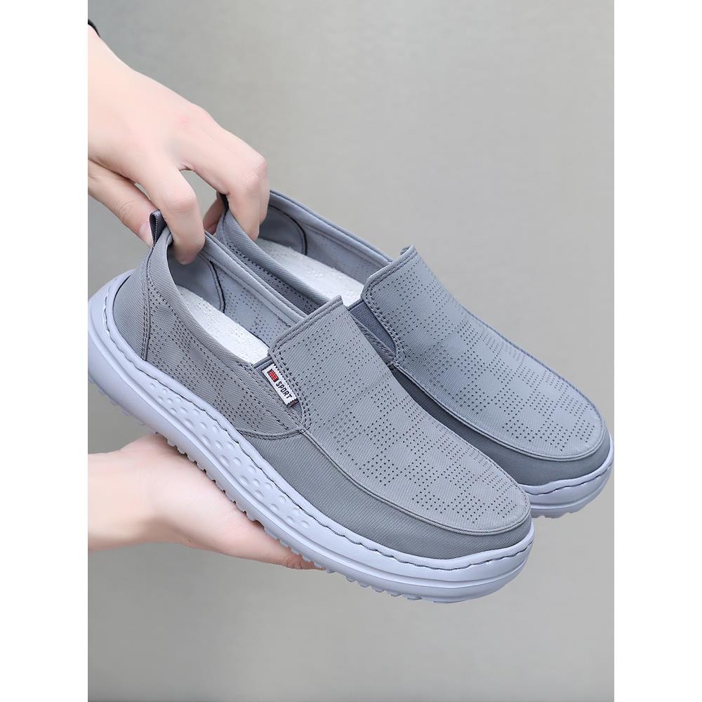 老北京布鞋男鞋夏季透气网面鞋中老年爸爸休闲鞋软底防滑老人网鞋