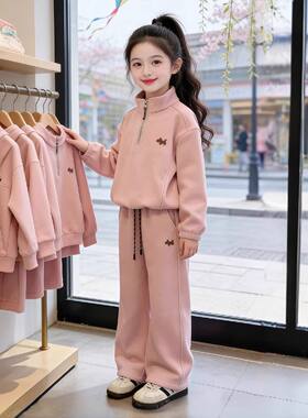 女童春秋款运动套装新款2026中大童时尚休闲百搭网红修身洋气潮
