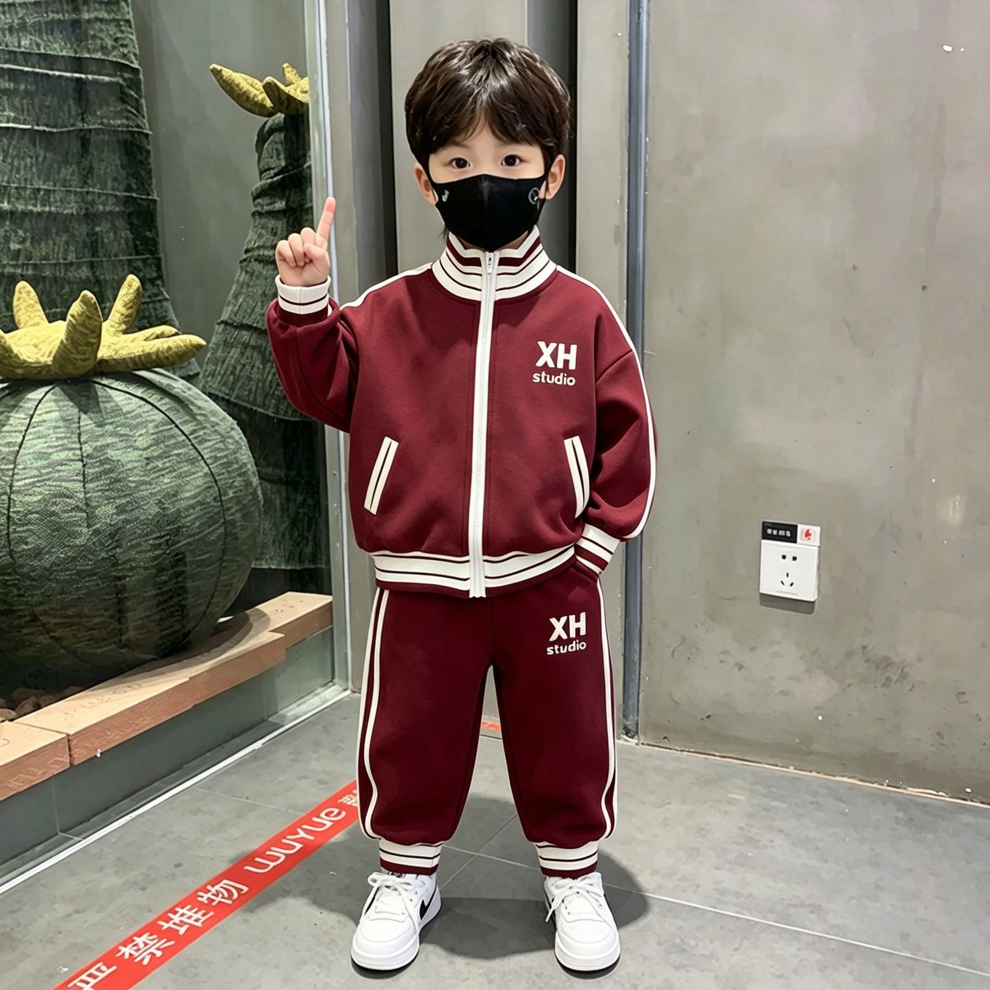 男童春秋款卫衣套装新款2026中小童休闲网红时髦洋气潮范痞帅潮流