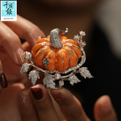 千族银 海外出口配饰 高档原创设计南瓜胸针吊坠 Christmas Gift