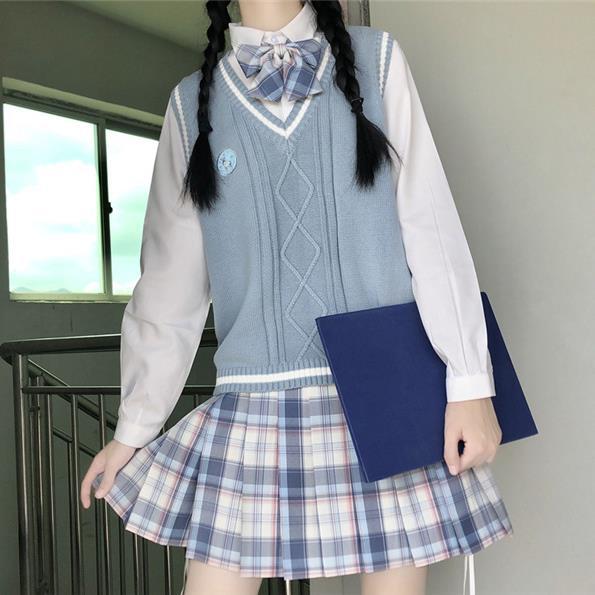 学院风日系jk软妹可爱毛衣马甲背心女学生韩版宽松百搭针织衫上衣