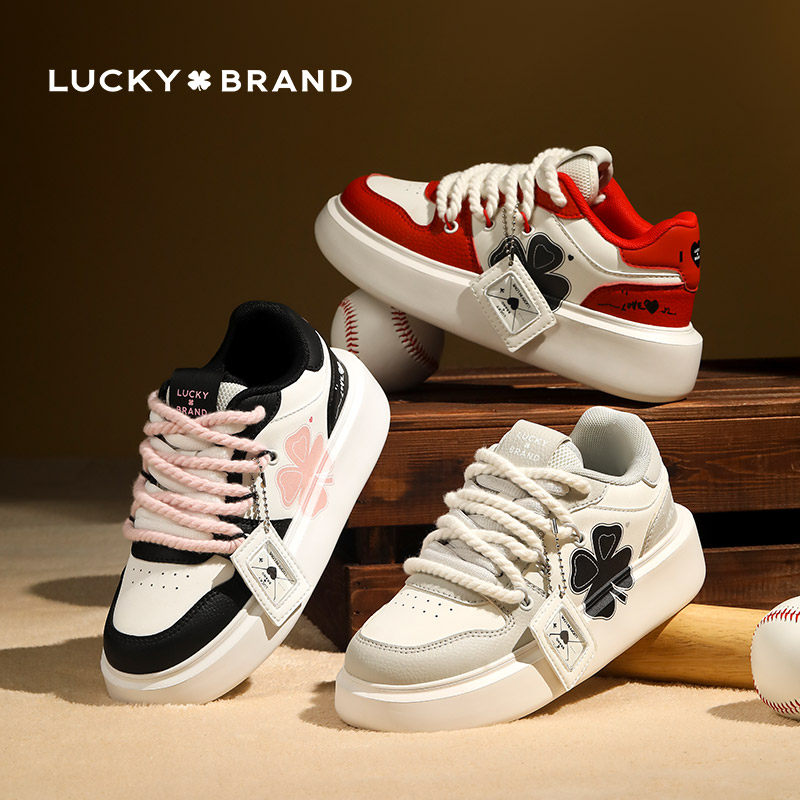 LUCKYBRAND休闲板鞋女四叶草新款运动鞋男学生透气时尚百搭潮鞋子