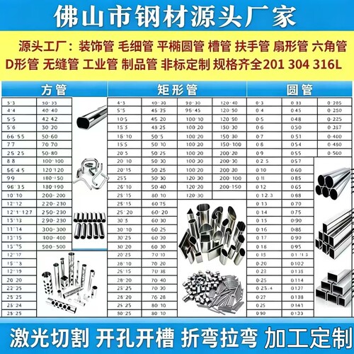 304不锈钢镀锌异型激光切割管
