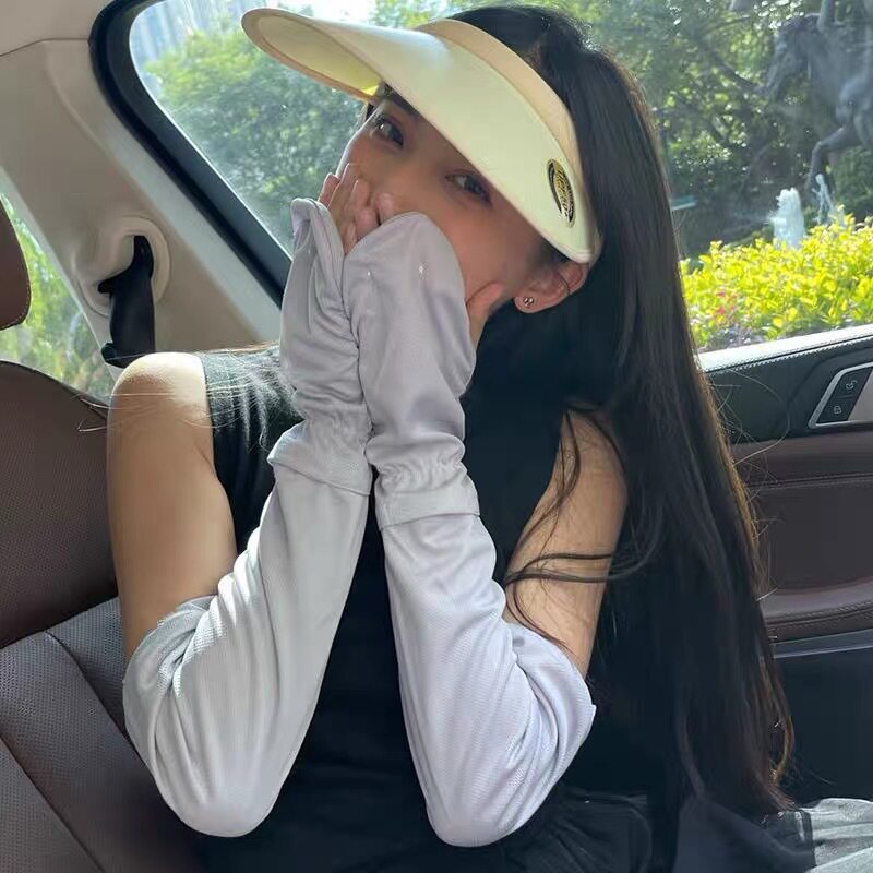 易客冰袖男士防晒袖套女防紫外线新款夏季开车骑行薄冰丝手臂套袖