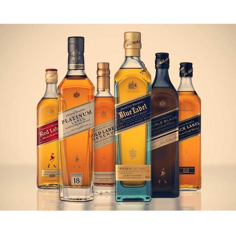 洋酒 Johnnie Walker 尊尼获加威士忌系列 黑红蓝12年 正品开发票