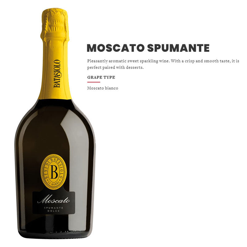 Beni Di Batasiolo Moscato 意大利巴塔希墨斯卡多斯不曼德起泡酒 - 实物图