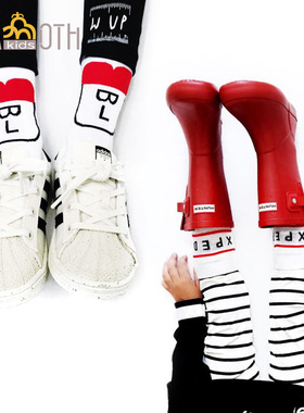 清仓英国 BULB LONDON Ltd 男女儿童潮牌中筒袜可爱图案宝宝袜子