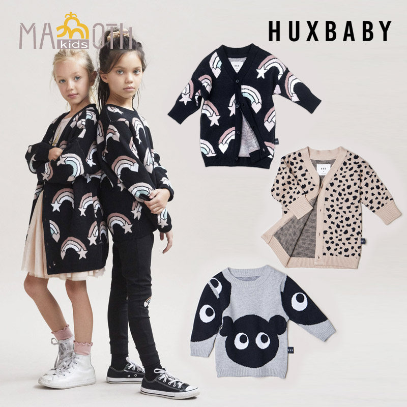 澳洲Huxbaby 秋冬儿童男女宝宝毛衣针织衫外套可爱彩虹小熊