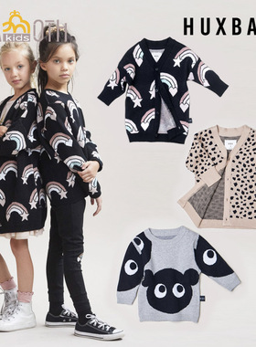 澳洲Huxbaby 秋冬儿童男女宝宝毛衣针织衫外套可爱彩虹小熊