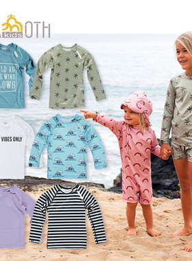 荷兰beach bandits 儿童男女宝 长袖T恤上衣防晒衣分体泳衣沙滩衣