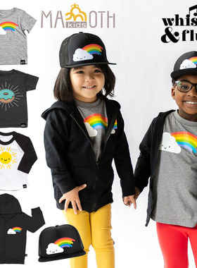 Whistle&Flute 春夏新款有机棉儿童彩虹甜甜圈卡通T恤上衣 亲子款