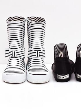 清仓官方授权法国品牌儿童长中短筒雨鞋雨靴棉内里无毒环保橡胶