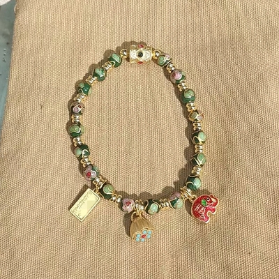 北京绿色景泰蓝潘家园手串莲蓬