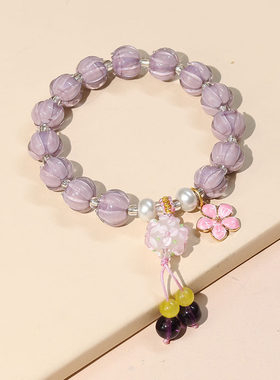 香芋紫兰花琉璃莲花手串