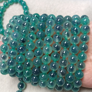 百搭款 绿糖心玛瑙手链 简约时尚 单圈手串 生日礼物 配链手串