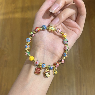 多宝景泰蓝手链女掐丝珐琅繁花系列旅游饰品厦门南普陀景区手串