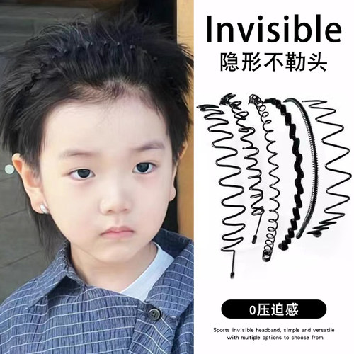 波浪头箍儿童发箍男童隐形发卡碎发小男孩短发过渡神器武士头发箍
