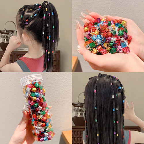 女童甜酷彩色小发扣儿童不伤发铝扣气质鬼马脏辫酷妹金属女孩发夹