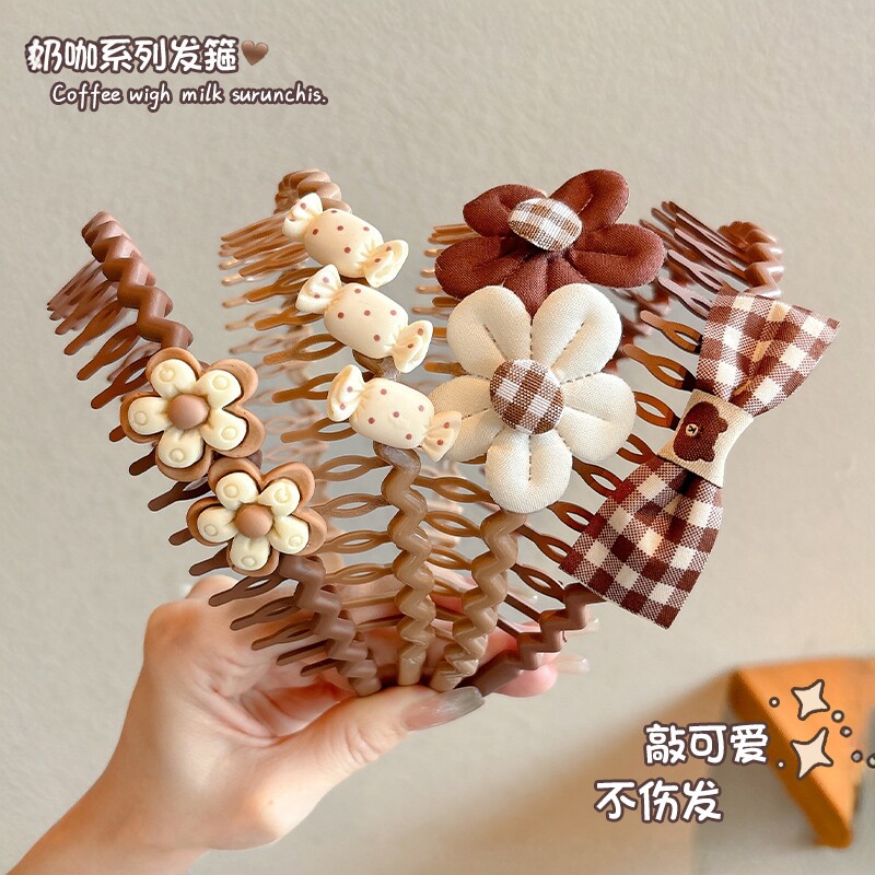 2026新款小女孩不伤发头箍碎发整理神器发卡女童防滑带齿发梳发饰