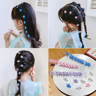 编发小花扣发夹扎辫子发扣发饰宝宝豆豆扣儿童夹子发卡女童头饰女