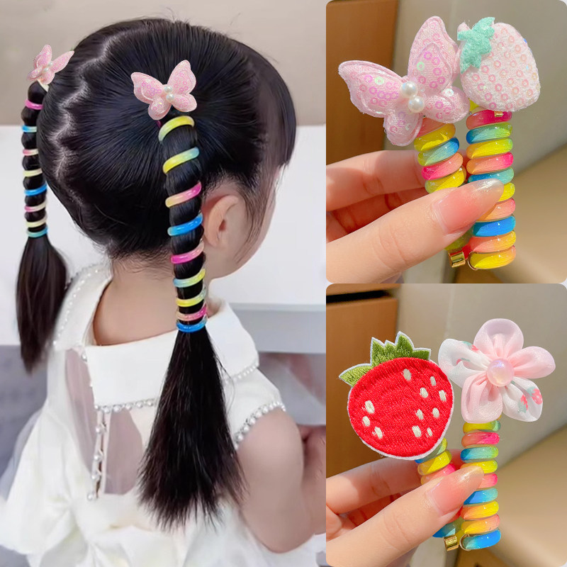 儿童彩色卷卷电话绳发圈女童不伤发发绳皮筋儿童花朵头绳编发头饰,童装/婴儿装/亲子装,发饰,淘宝优惠券,粉丝福利购,淘宝优惠卷