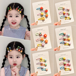 儿童发夹刘海侧边夹宝宝可爱夹子女孩前额碎发头饰女童不伤发发卡