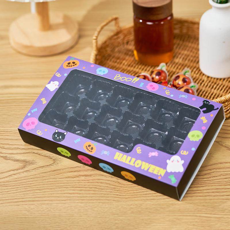 万圣节18粒巧克力包装盒曲奇饼干盒礼品盒纸盒糖果礼盒创意搞怪