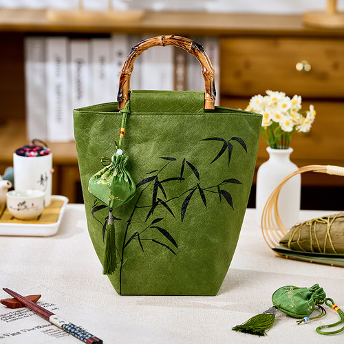 端午节杜邦纸袋粽子手提袋高档