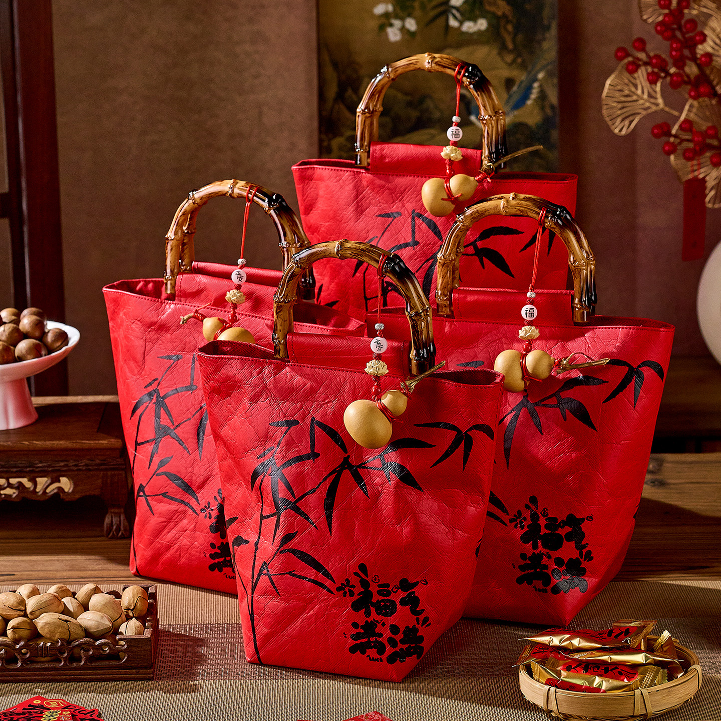 2026新年手提礼品袋马年春节包装糖果饼干烘焙年货礼袋杜邦纸袋,厨房/烹饪用具,点心包装盒/包装袋,淘宝优惠券,粉丝福利购,淘宝优惠卷