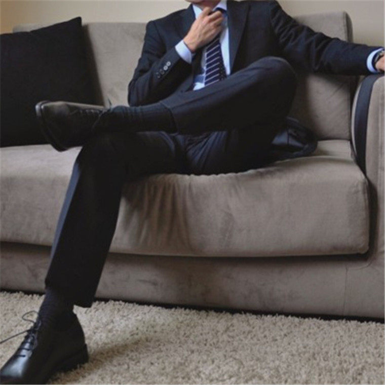 大山先生商务男袜条纹简约排汗薄款袜吸湿夏季正装中筒竹纤维棉袜