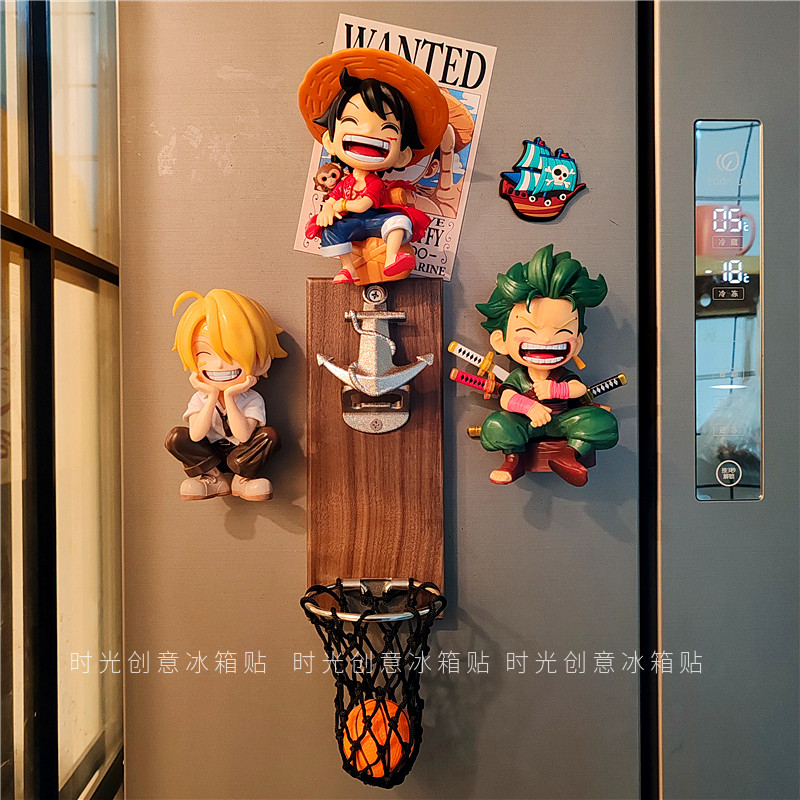 创意海贼王立体冰箱贴开瓶器路飞