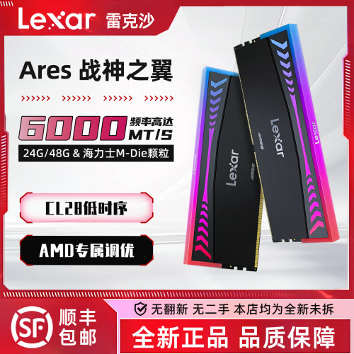 雷克沙战神之翼24G 48G 6000 C28台式机电竞内存条ARGB 海力士M代