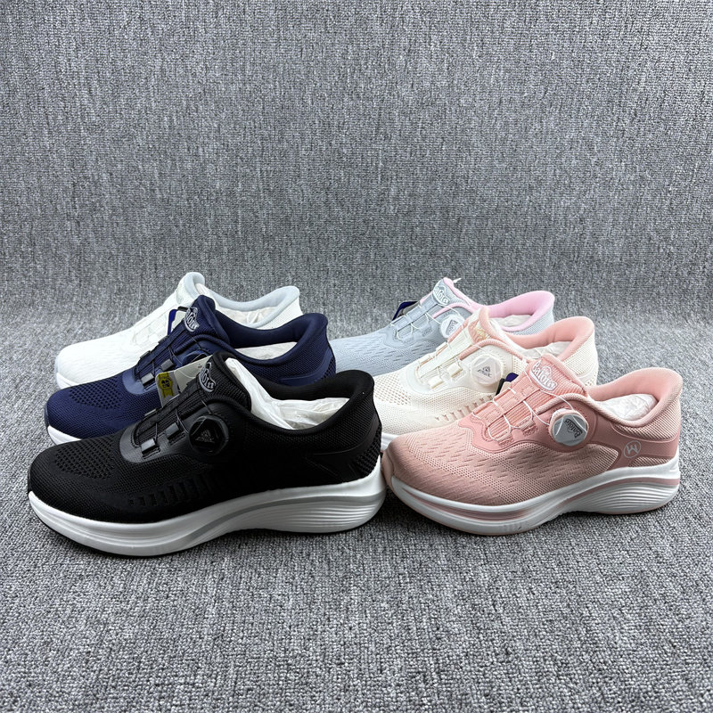 男女款旋转纽扣网面透气运动鞋