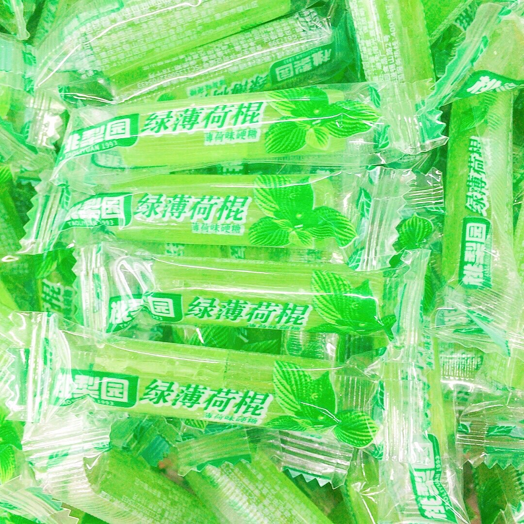 桃梨园老式绿薄荷棍薄荷味糖清凉薄荷糖硬糖重庆特产休闲零食