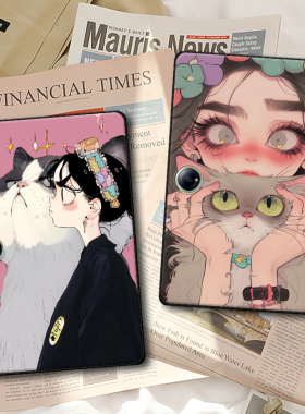 适用一加Pad2Pro平板保护套OnePlusPad3Pro软壳GO定制轻薄可爱卡通猫咪女孩ins风单面无盖简约